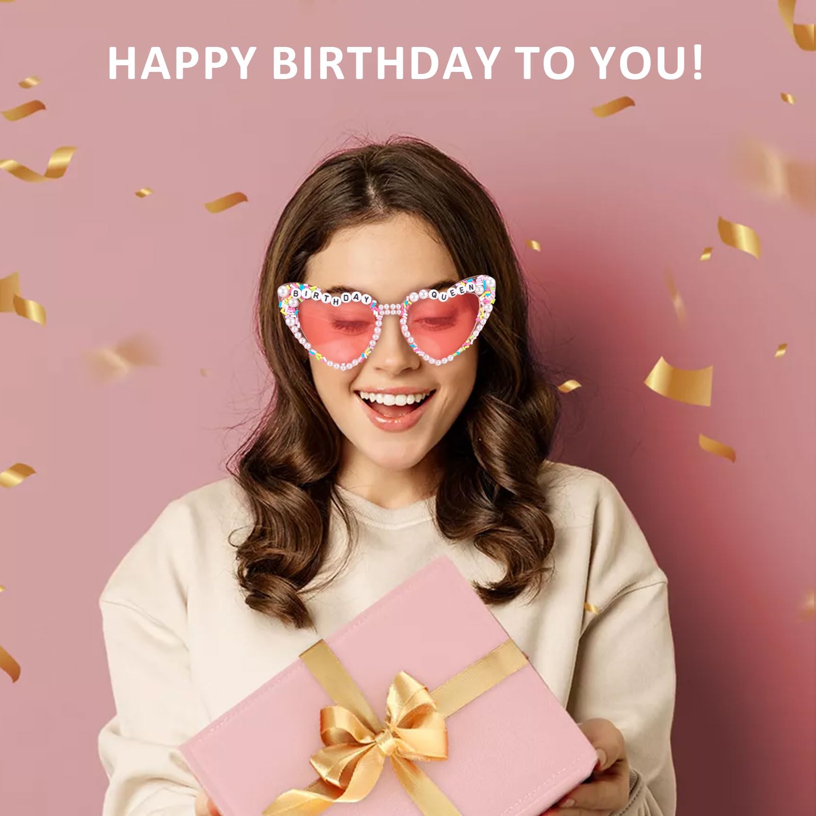 Tiebax Birthday Queen Sunglasses for Women & Girls - Fun Birthday Party Accessories for Celebrations, Bachelorette Parties & Festive Events
