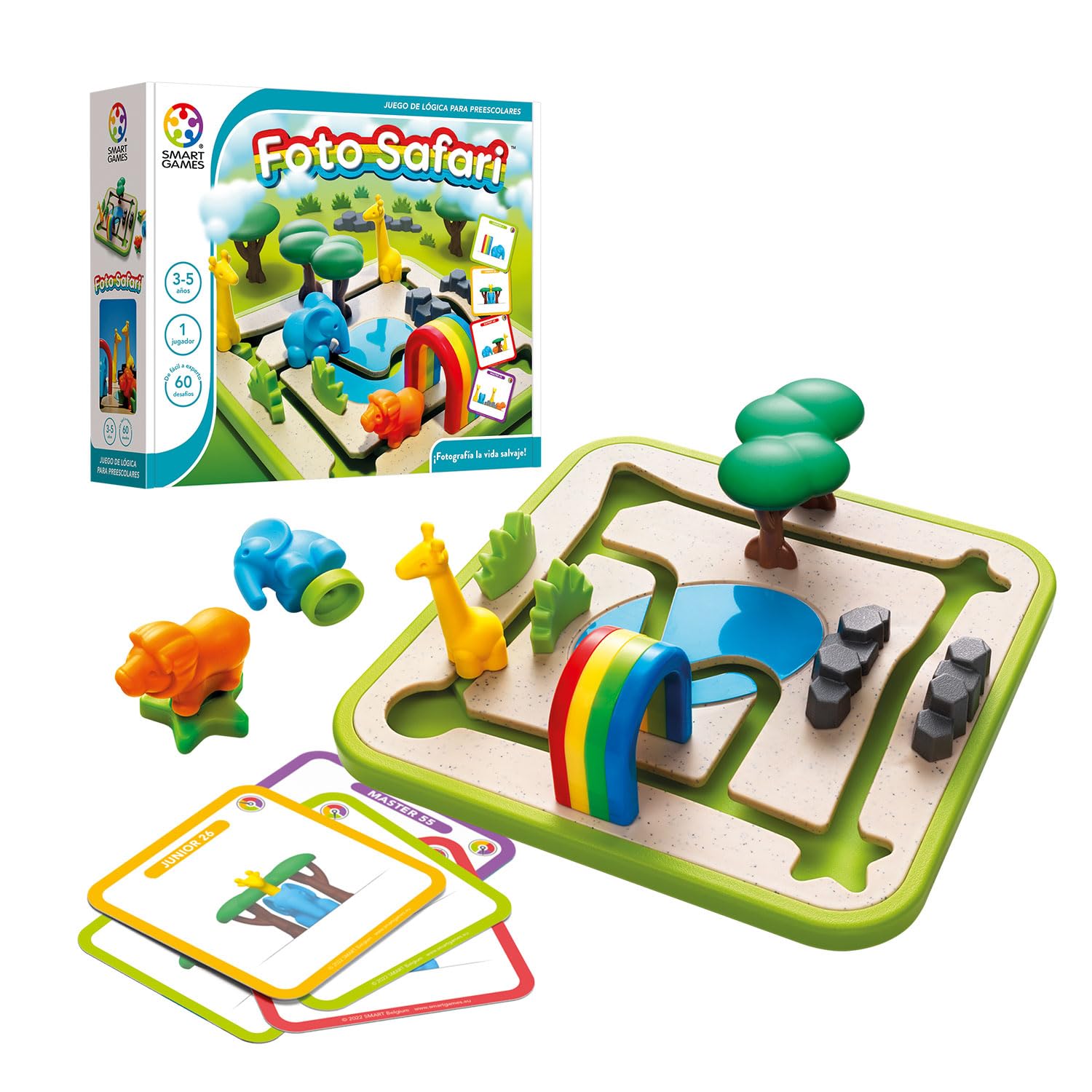 SmartGames Photo Safari - Educational Puzzle Game for Kids Ages 3+ | Fun Learning Toy for Preschoolers | Perfect Birthday Gift for 3 Year Old Boys & Girls | Great for Indoor Play, Travel & Family Game Night