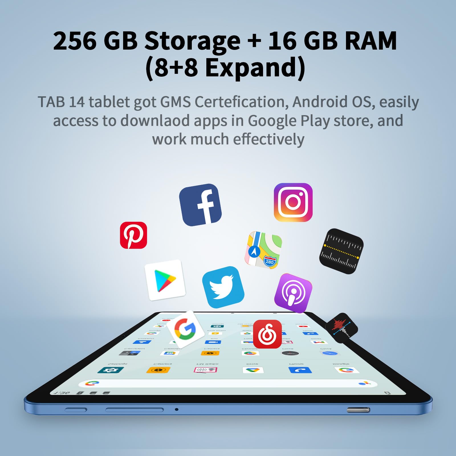 VASOUN Android 11 Tablet 10.4 Inch - 16GB RAM (8GB+8GB Expandable) 256GB Storage, 4G LTE Dual SIM, 2.0GHz Octa-Core Processor, 2K IPS Display, 8000mAh Battery, 2.4G/5G WiFi, Bluetooth 5.0 with PU Leather Case - Perfect for Gaming, Streaming & Productivity on the Go