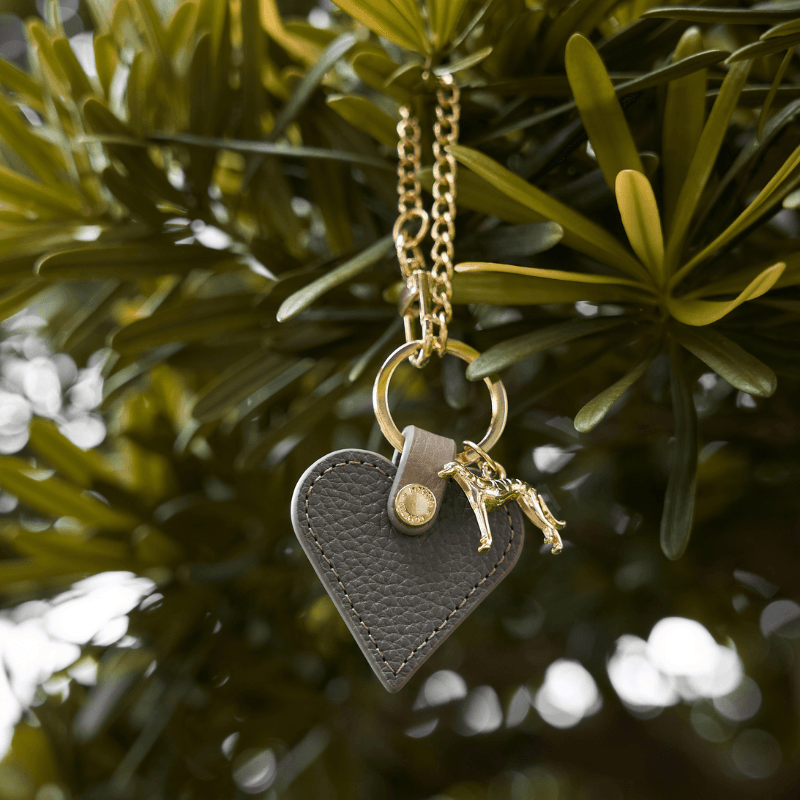 Genuine Sand Leather Heart Bag Charm - Elegant Keychain for Handbags, Backpacks & Gifts | Perfect for Valentine's Day, Anniversaries & Everyday Accessories