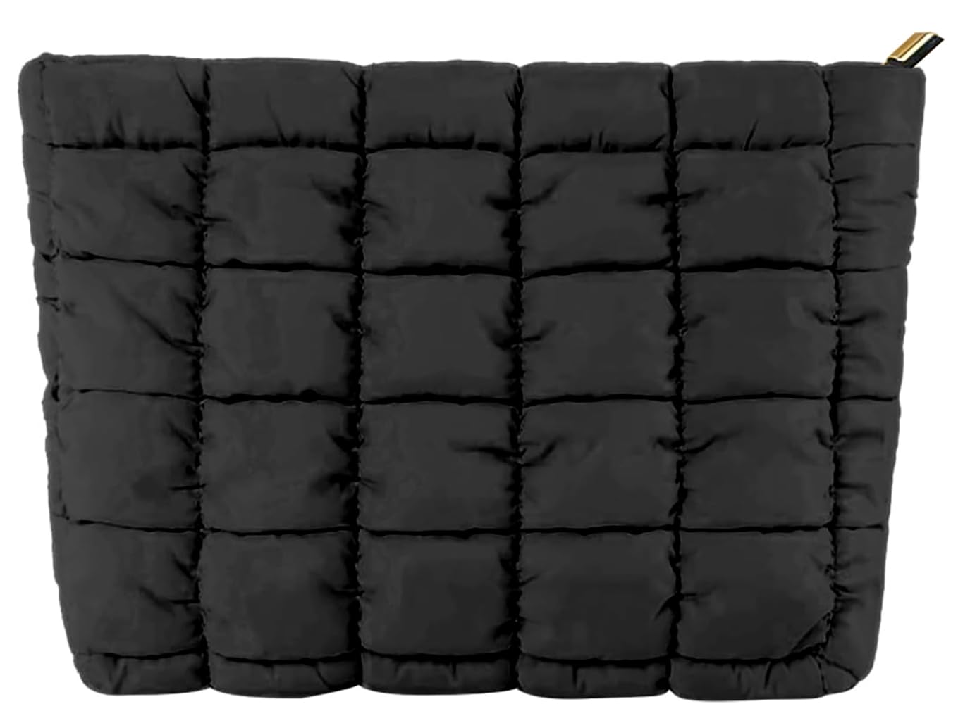 Quilted Puffer Makeup Bag for Women - Cute Cloud Cosmetic & Toiletry Organizer Pouch - Travel-Friendly Portable Cosmetic Storage Bag (Black) | Perfect for Travel, Gym, Daily Use & Gift Giving