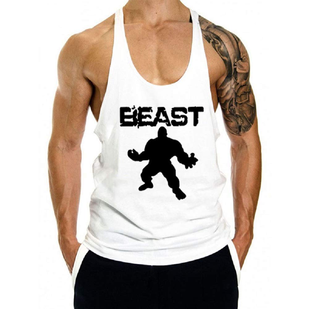 Men's 3 Pack Y-Back Tank Tops - Breathable Workout Shirts for Gym, Bodybuilding & Fitness - Sleeveless Muscle Tees for Running, Weightlifting & Summer Wear