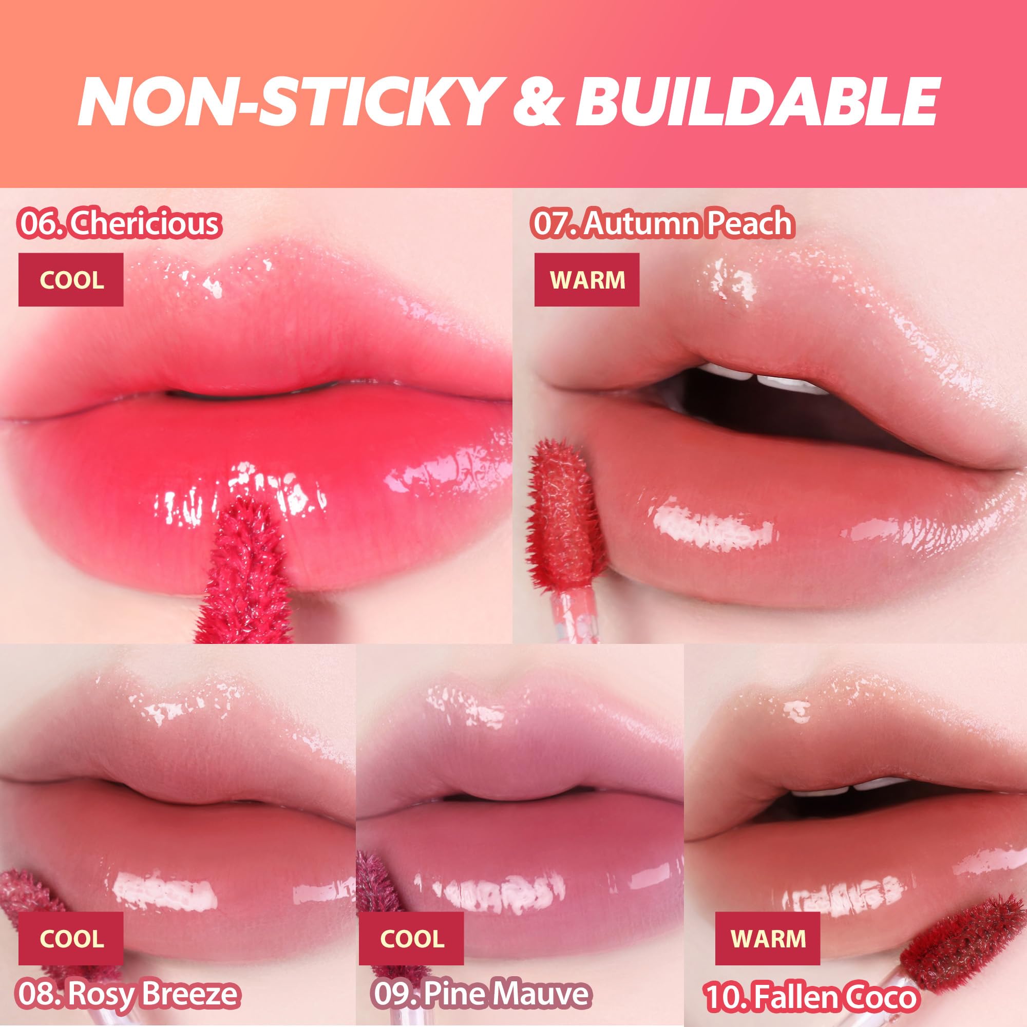 MILKTOUCH Jelly Fit Glow Lip Tint - Hydrating Lip Gloss with Long-Lasting Moisture & Vibrant Color Stain | Lightweight Non-Sticky Formula | Radiant Shine Korean Lip Tint (09 Pine Mauve, 4ml) | Perfect for Daily Wear, Date Night & Makeup Looks
