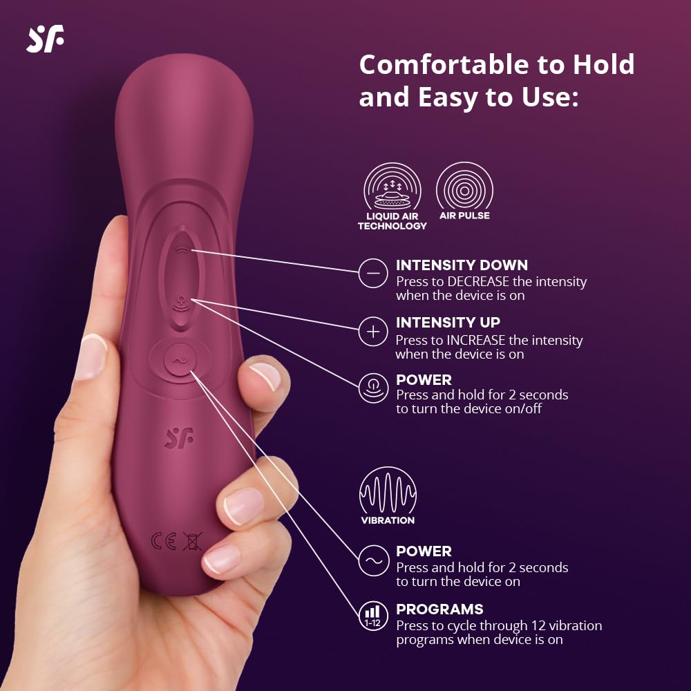 Satisfyer Pro 2 Generation 3 Air Pulse Clitoral Stimulator - Powerful Suction & Vibration Sex Toy for Women | Adult Pleasure Device | Wine Red | Perfect for Solo Play & Couples Intimacy