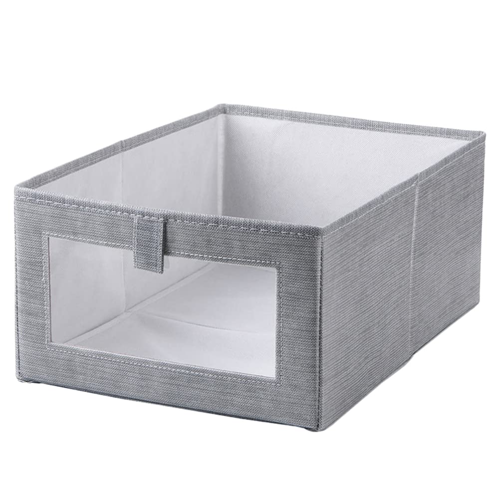 Angoily Lidless Storage Baskets - Grey Closet Organizer for Shelves & Duvets