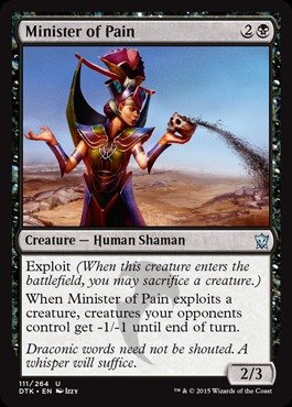 Magic The Gathering - Minister of Pain (111/264) - Dragons of Tarkir - Foil Trading Card | Collectible MTG Card Game Accessory for Deck Building & Strategy Battles