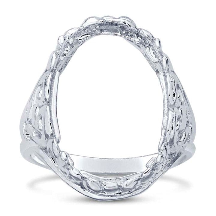 18x13mm Sterling Silver Oval Cabochon Ring Mounting Blank - Size 7 & 8 - Perfect for DIY Jewelry Making & Gemstone Setting
