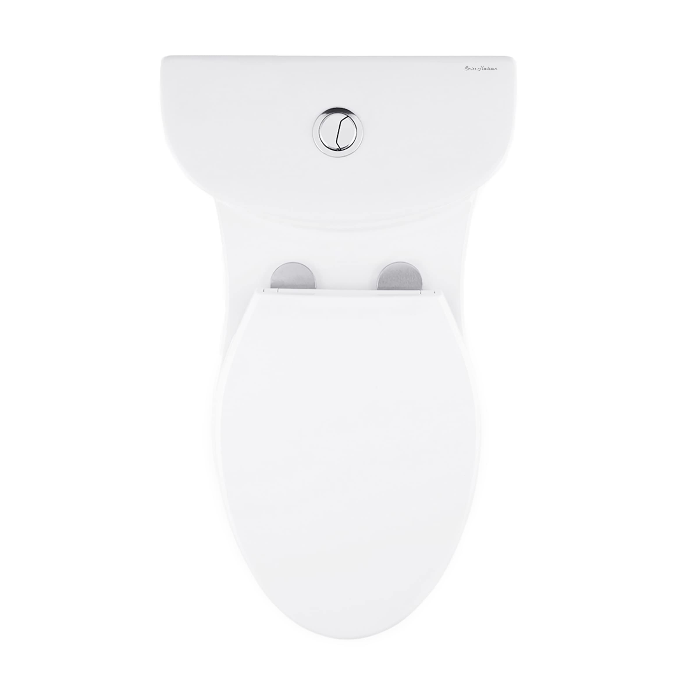 Swiss Madison SM-1T205 Sublime One Piece Elongated Toilet - Dual Flush 0.8/1.28 GPF, Water Efficient, Glossy White - Perfect for Modern Bathrooms & Eco-Friendly Homes