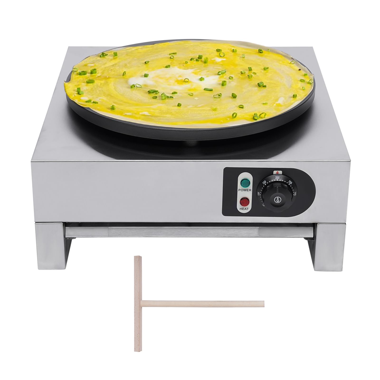 YUNRUX Electric Crepe Maker - 40cm Non-Stick Heating Plate, 3KW 220V for Perfect Homemade Crepes | Ideal for Breakfast, Desserts & French Cuisine