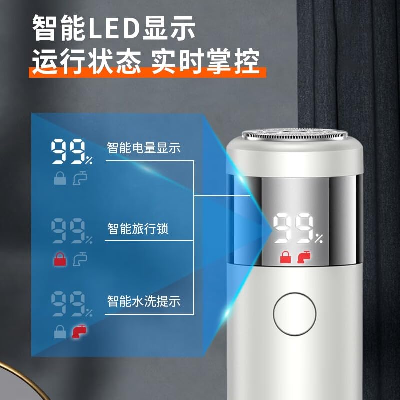 Portable Electric Shaver for Men - Mini Travel Razor with Floating Heads & USB Rechargeable - Perfect for Business Trips, Gym Bags & On-the-Go Grooming