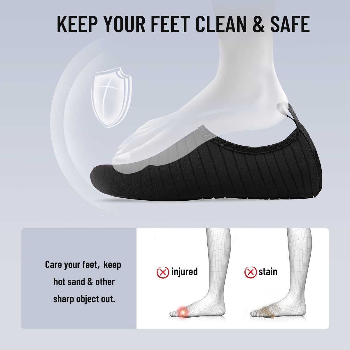 **Men's & Women's Quick-Dry Water Shoes - Barefoot Beach Pool Shoes for Surfing, Swimming, Yoga & Water Sports | Ideal for Beach, Pool & Outdoor Activities**