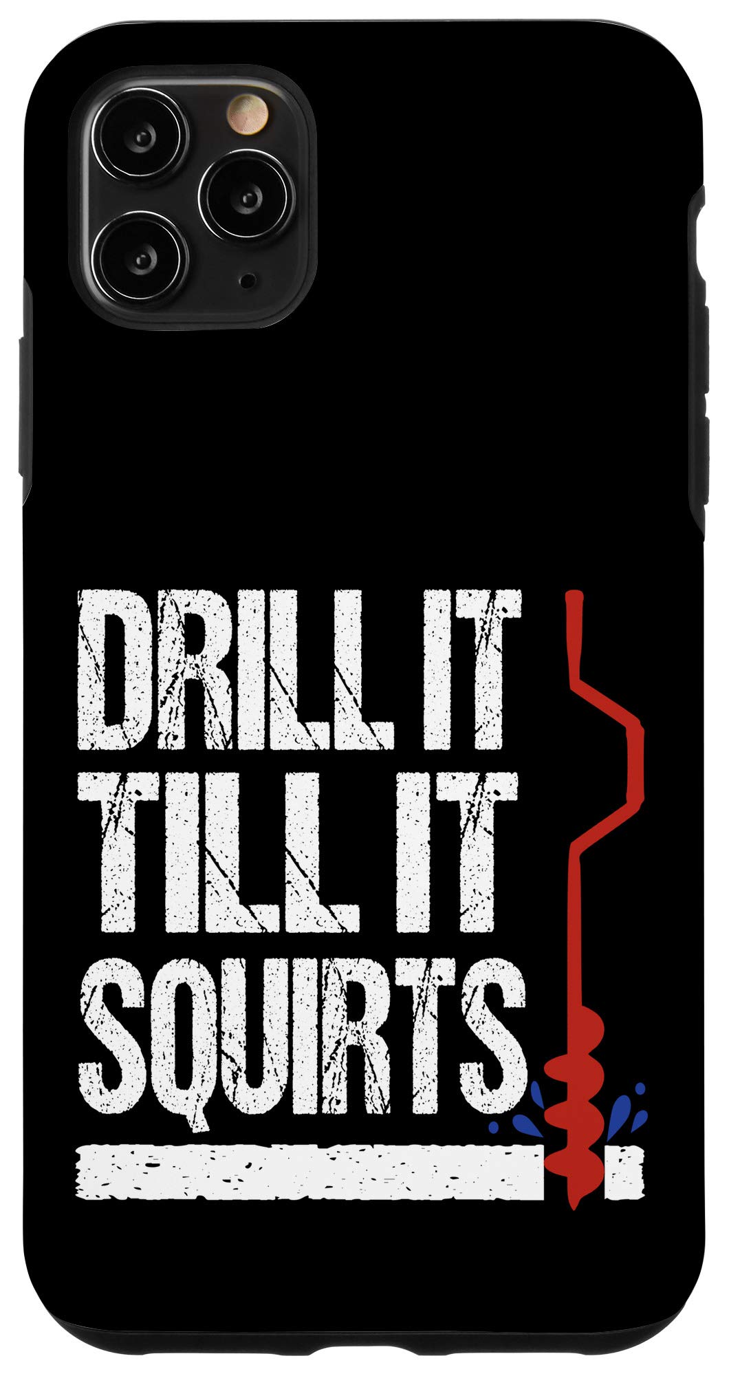 iPhone 11 Pro Max Case with Funny Ice Fishing Drill Auger Design - Perfect for Winter Fishing Enthusiasts & Outdoor Adventures