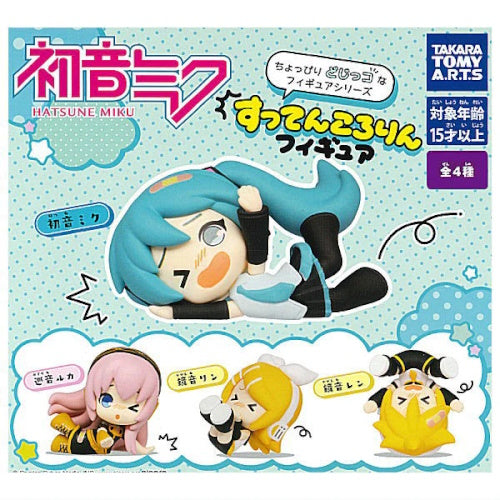 Hatsune Miku Falling Down Suttenkororin 2-Inch Mini Figure by Takara Tomy - Cute Anime Collectible for Desk Decor, Gift for Vocaloid Fans, Kawaii Mascot for Keychains & Display