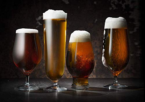 Orrefors Lager Personalized Crystal Beer Glasses Set of 4 - 20.3oz Custom Engraved Beer Mugs for Lager Beer - Perfect for Weddings, Anniversaries & Gifts for Beer Lovers