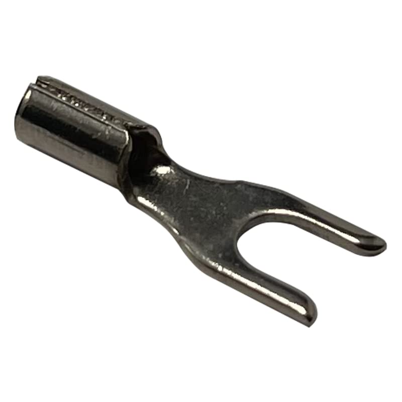 100 Pcs High Temperature Spade Connectors - 22-18 Gauge 600V 6# Stud Wire Terminals - Made in USA Electrical Crimp Connectors for Automotive, Marine & Industrial Wiring Applications
