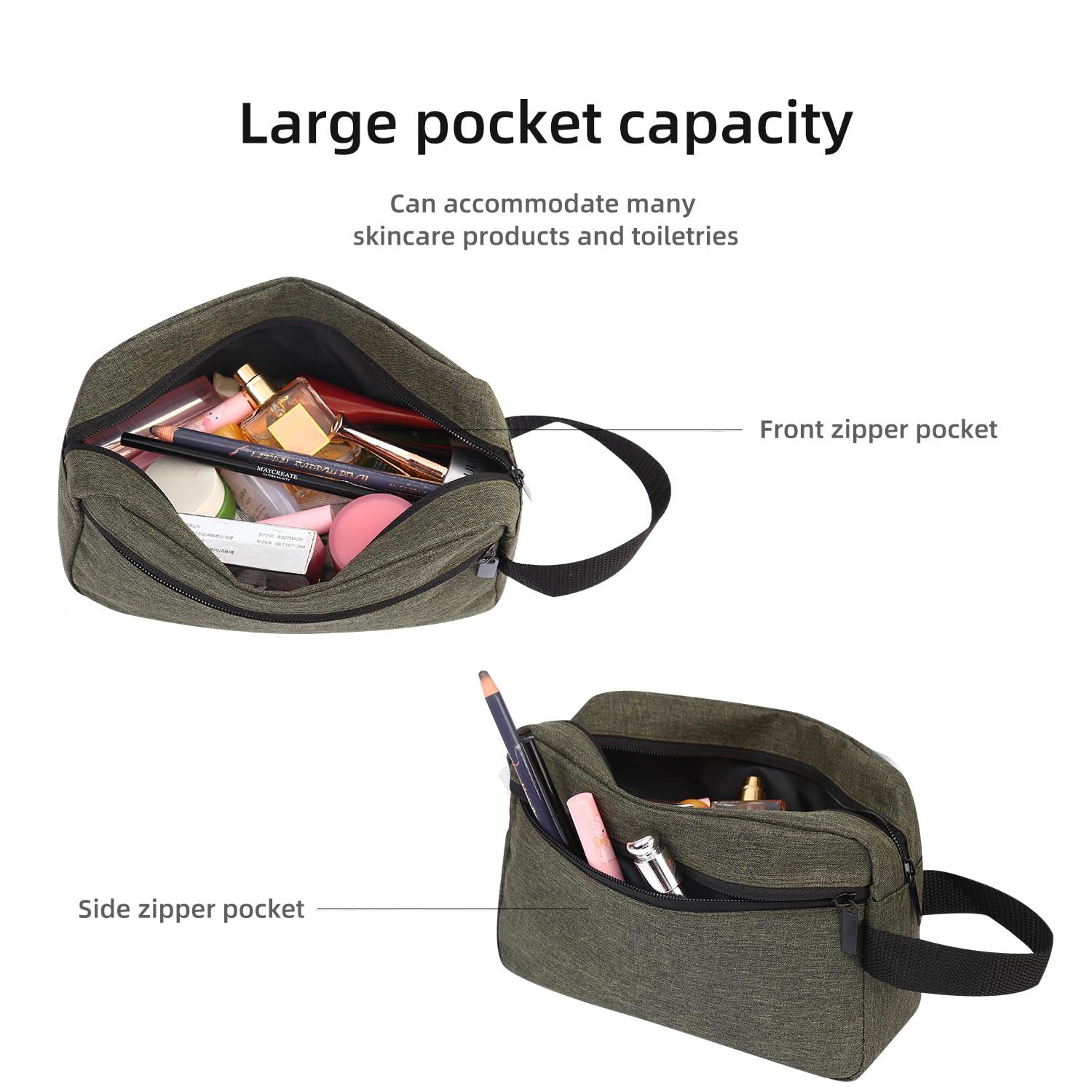 Hanging Travel Toiletry Bag for Women & Men - Waterproof Cosmetic Organizer with Multiple Pockets, Perfect for Vacation, Gym & Business Trips (Deep Green) - Ideal Gift for Travel Lovers