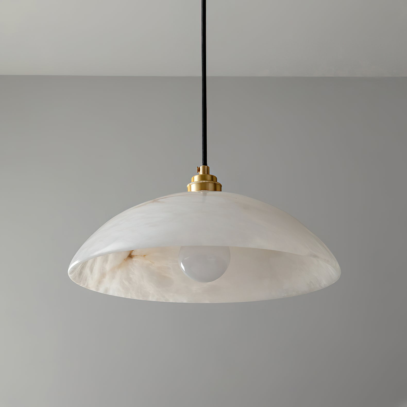 Elegant Dome Alabaster Pendant Light - Modern Crystal Glass Ceiling Lamp for Dining Room, Kitchen Island & Bedroom Lighting