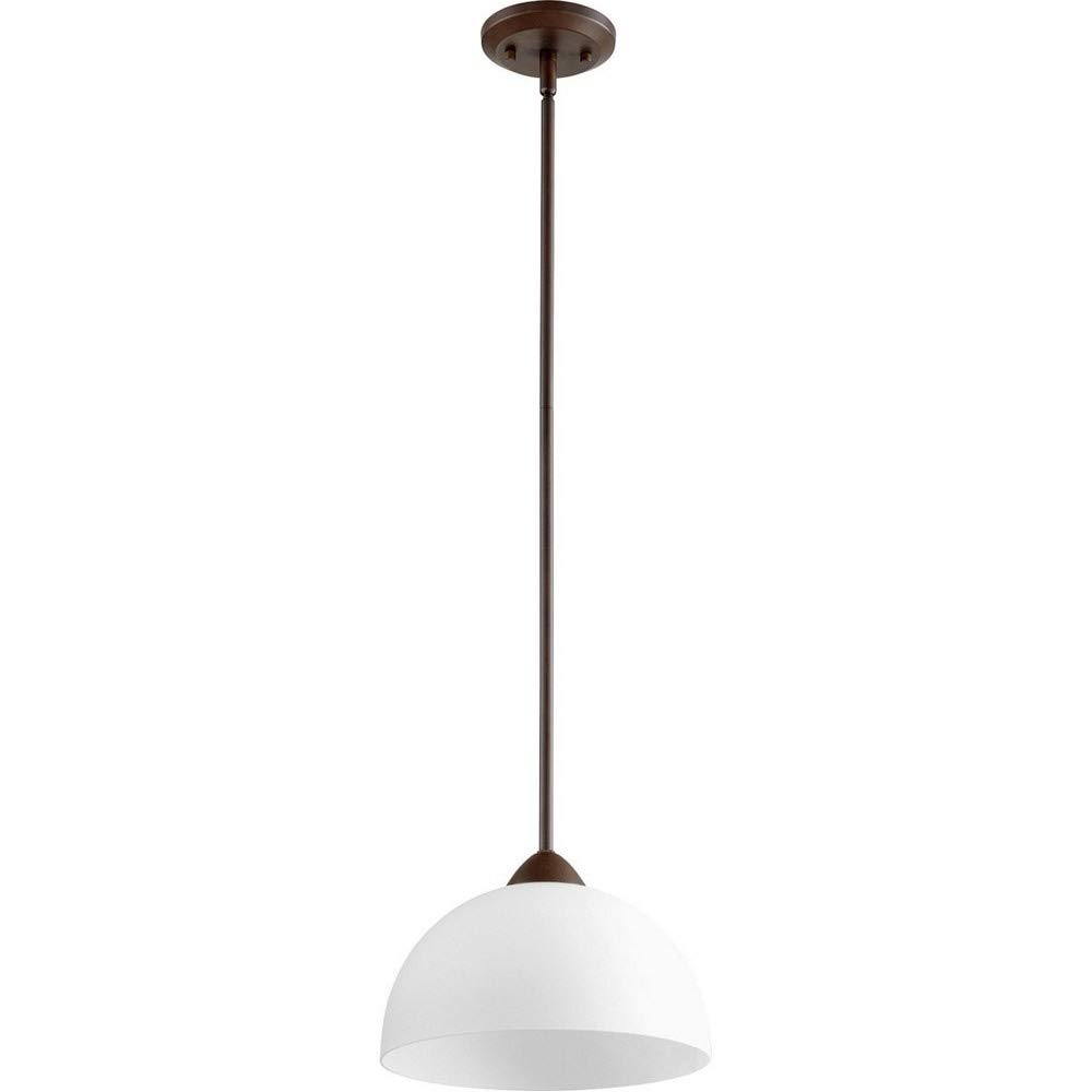 6069-86 Barkley Collection Bronze/Dark Finish Transitional One Light Pendant - Perfect for Dining Room, Kitchen Island, or Entryway Lighting