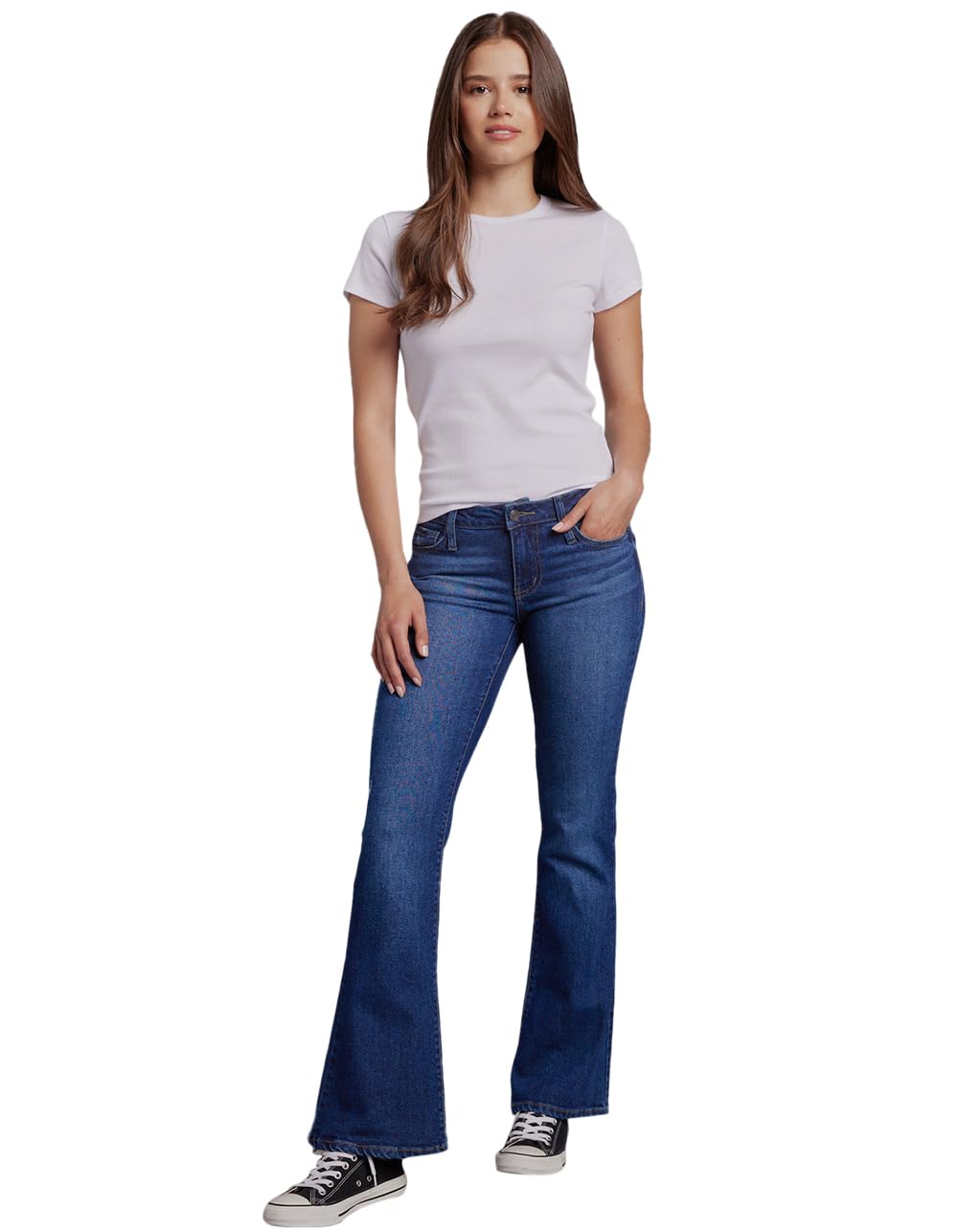 RSQ Low Rise Flare Jeans for Women - Vintage 70s Inspired Stretch Denim Pants, High Waist Bootcut Jeans for Casual Wear & Night Out