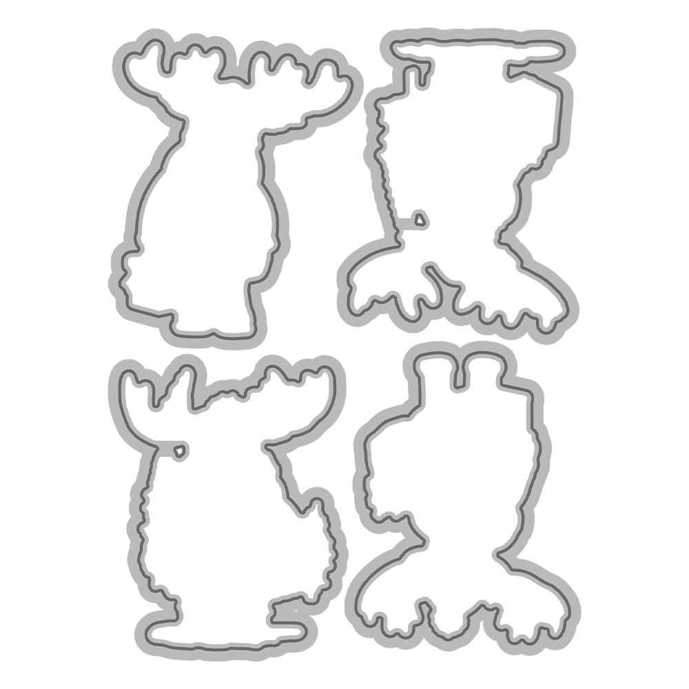 Christmas Reindeer Clear Stamps & Metal Cutting Dies Set - DIY Scrapbooking Supplies for Holiday Cards, Xmas Crafts, and Festive Decorations - Perfect for Gift Wrapping, Envelope Embellishments, and Seasonal DIY Projects