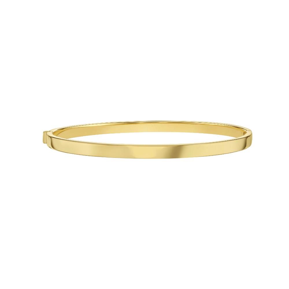 14K Gold 4mm Classic Bangle Bracelet for Women - Elegant Minimalist Jewelry for Everyday Wear & Special Occasions