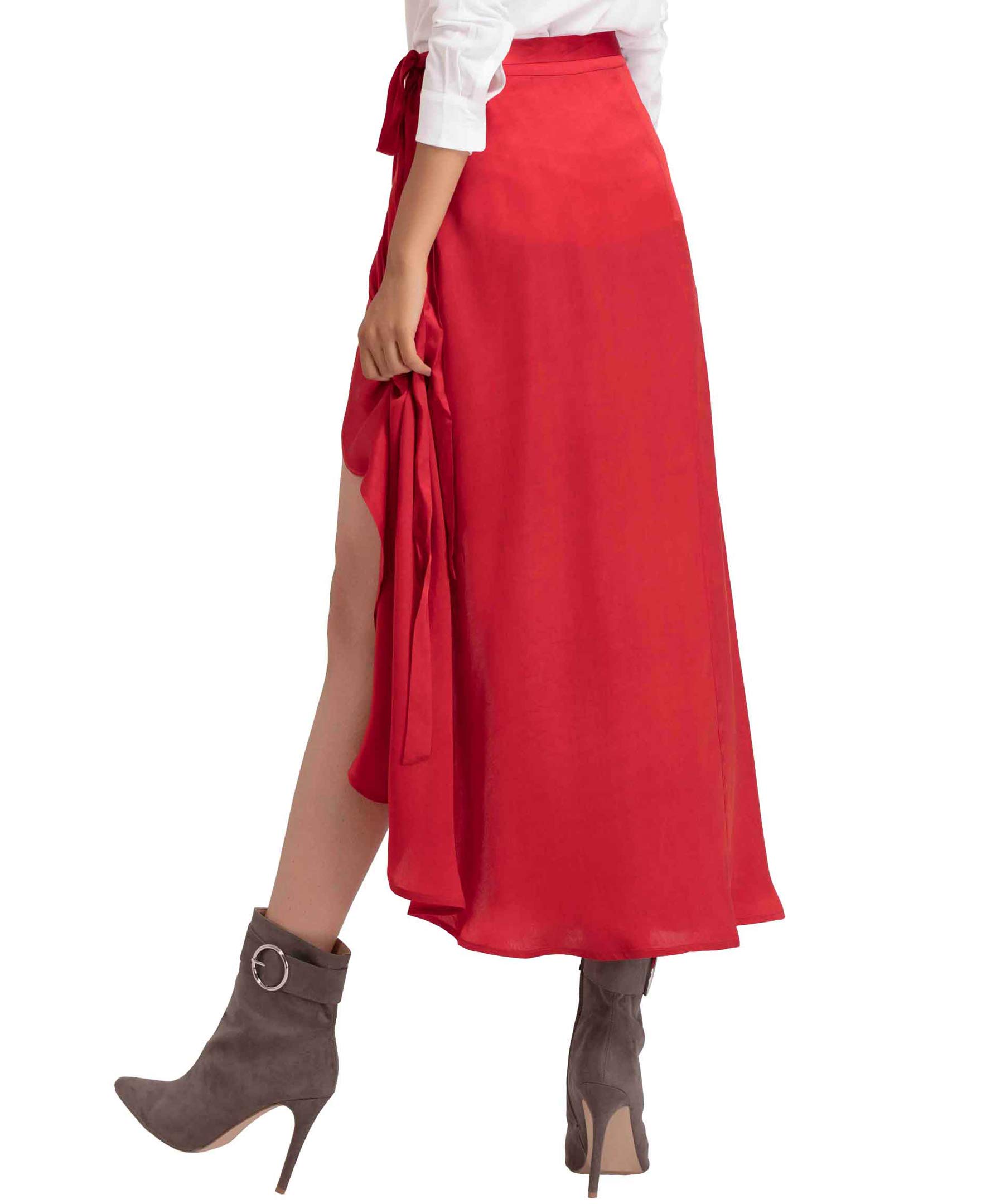 Stylish Red Wrap Skirt for Women - Size Small | Perfect for Summer Outfits, Beach Vacations & Casual Wear