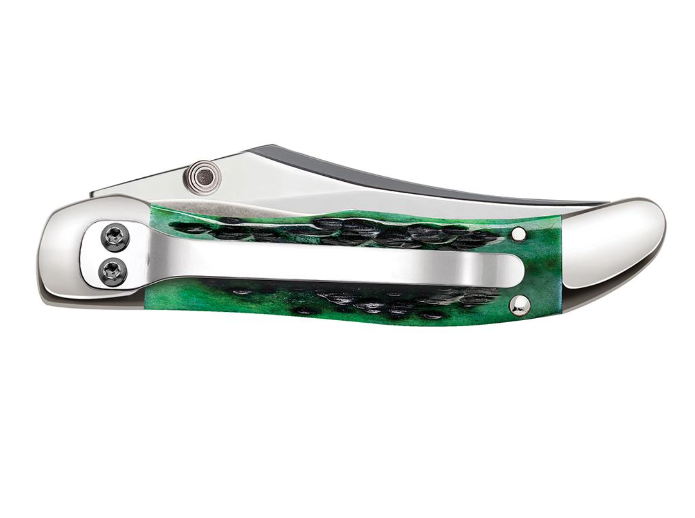 Case Kickstart® Bermuda Green Bone Peach Seed Jig Mid Folding Pocket Knife - Durable Hunting & Outdoor EDC Tool for Camping, Hiking & Survival (Model 09782)