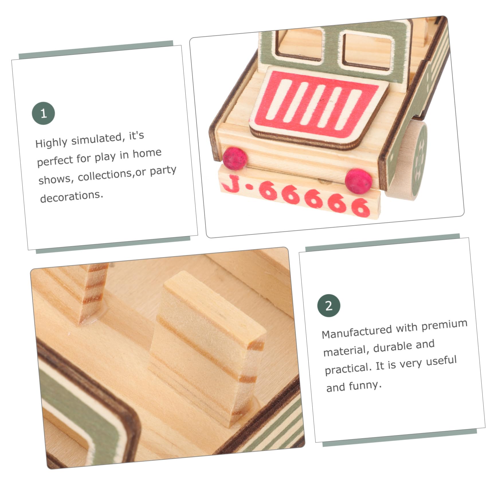 4-Piece Wooden Toy Car Set for Toddlers - Kids Wooden Vehicle Models - Safe & Durable Car Toys for Boys & Girls | Perfect for Playtime, Learning & Nursery Decor