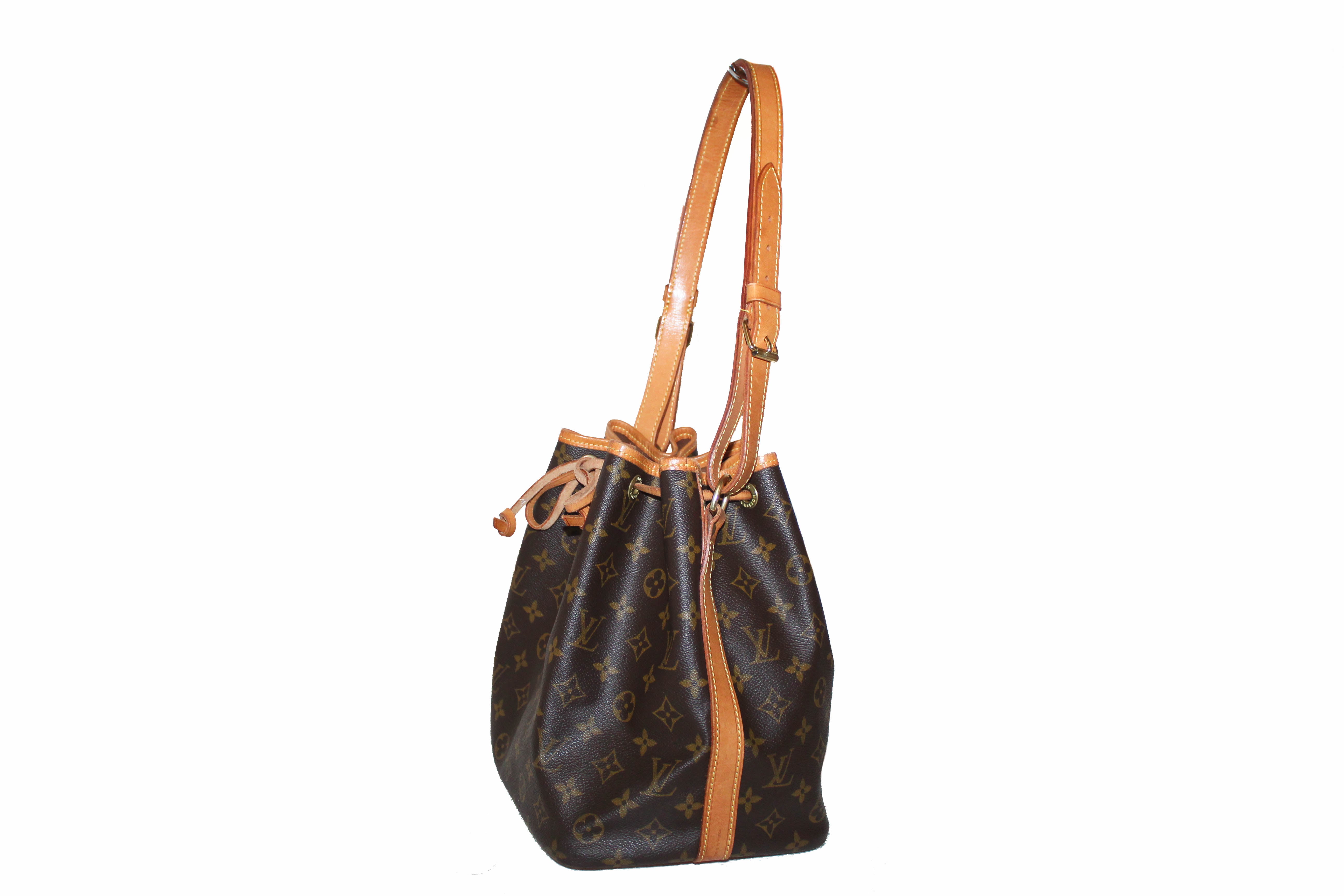 Authentic Louis Vuitton Classic Monogram Petit Noe Drawstring Shoulder Bag - Vintage Luxury Handbag for Women, Perfect for Everyday Use, Travel & Special Occasions