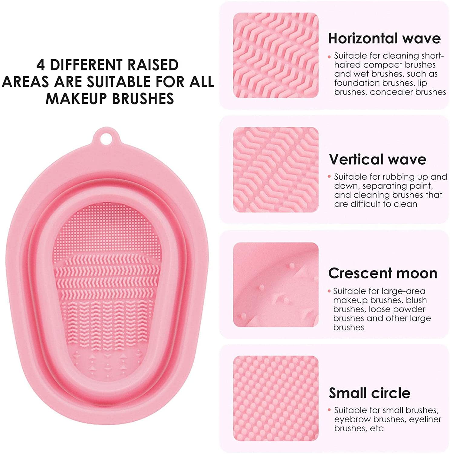 Foldable Silicone Makeup Brush Cleaner Mat - Reusable Cosmetic Brush Washing Pad for Home & Travel | Soft, Portable & Easy to Clean | Perfect for Daily Makeup Brush Care & Professional Salon Use