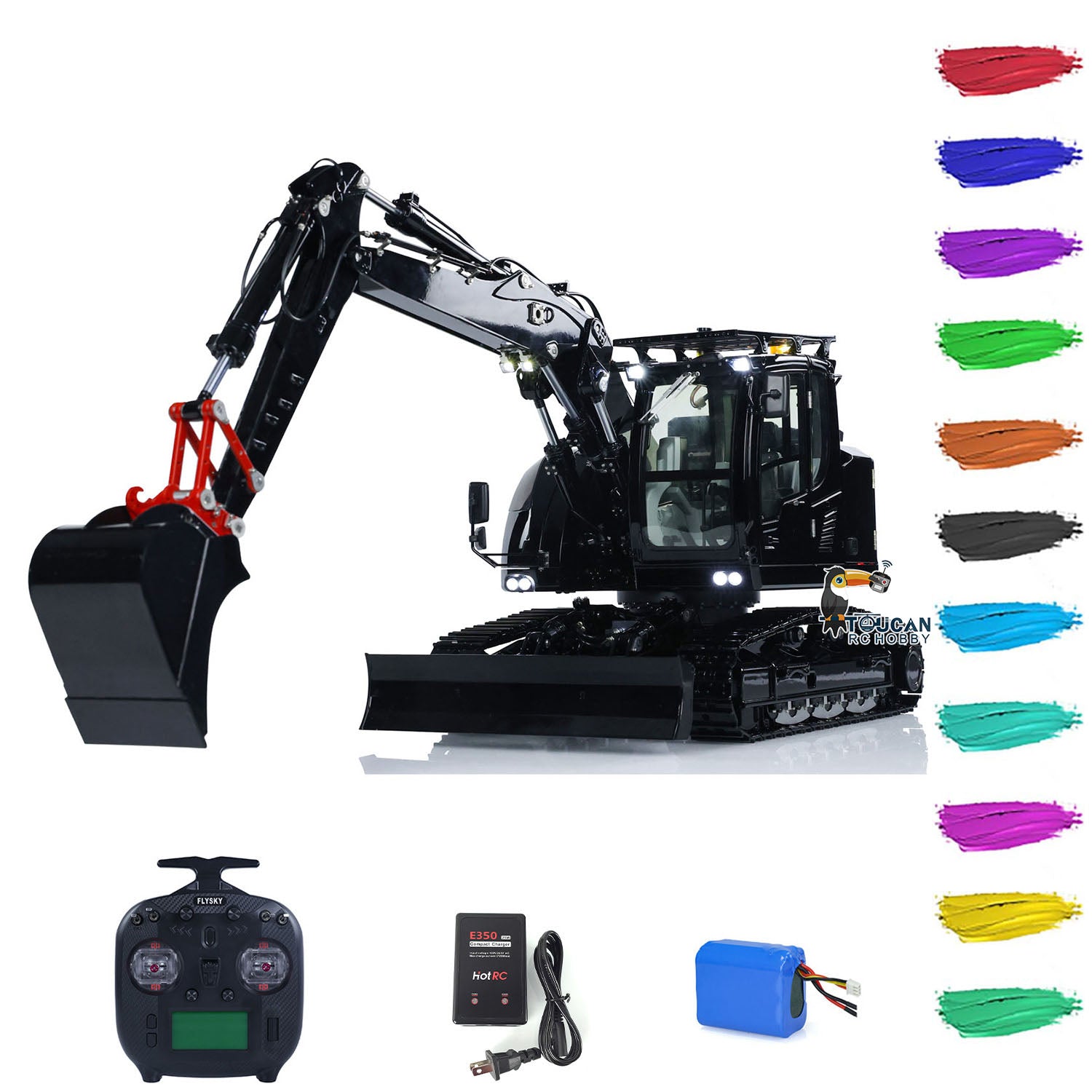 1/14 Scale RC Hydraulic Excavator - Metal Remote Control Digger with 5-Way Valve, RTR Construction Toy (LR 914 Model) - Perfect for Construction Enthusiasts & RC Hobbyists - Great Gift for Kids & Adults