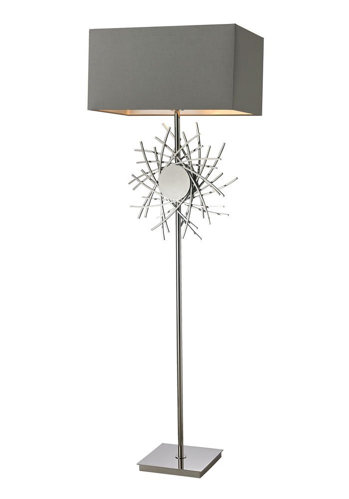 Elk Lighting D2680-LED Cesano Abstract Modern Metal LED Floor Lamp in Polished Nickel - Brighten Living Room, Bedroom or Office with Stylish Ambient Lighting