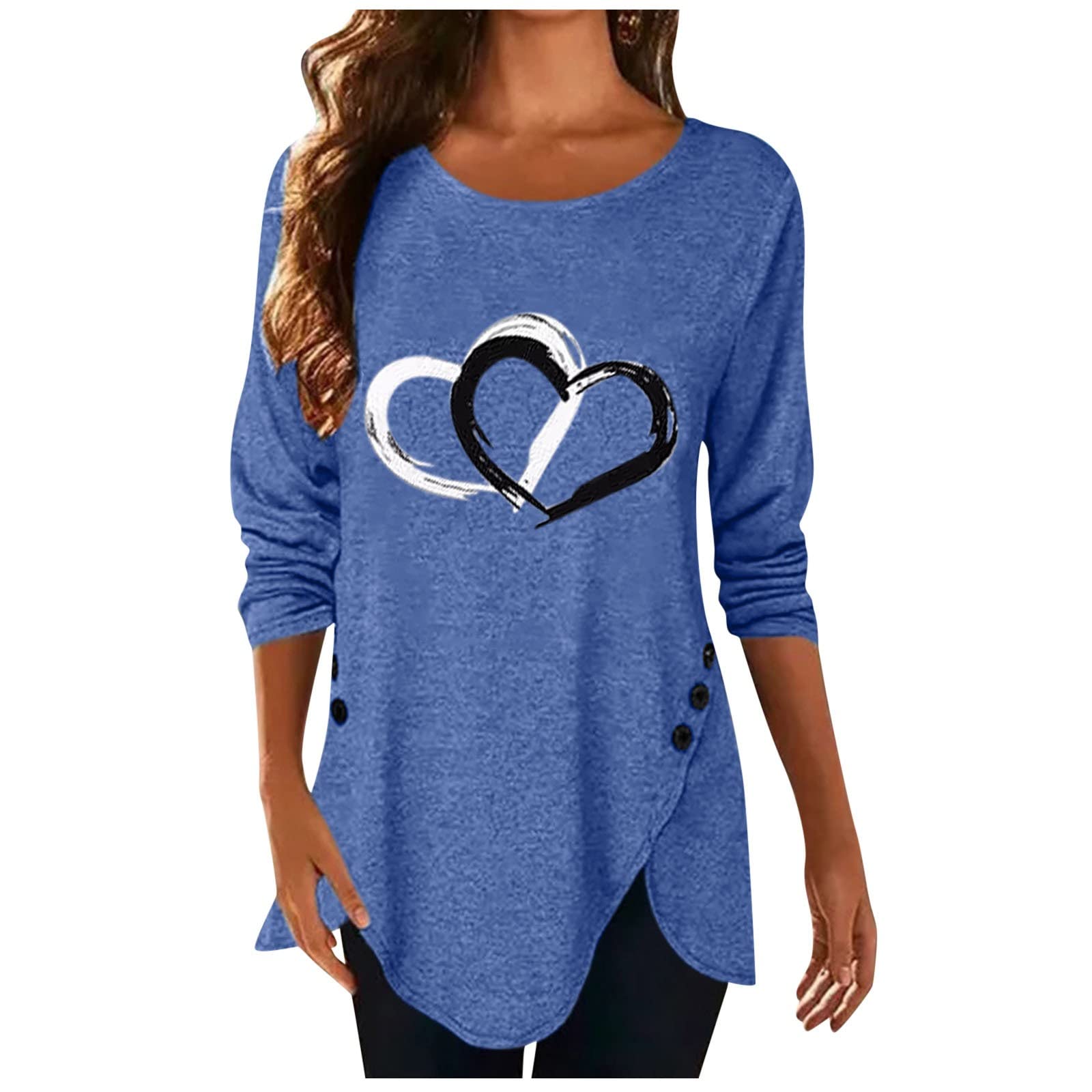 2022 Women's Graphic 3/4 Sleeve Crewneck Sweatshirts - Elegant Business Casual Plus Size Tops for Work & Office Wear