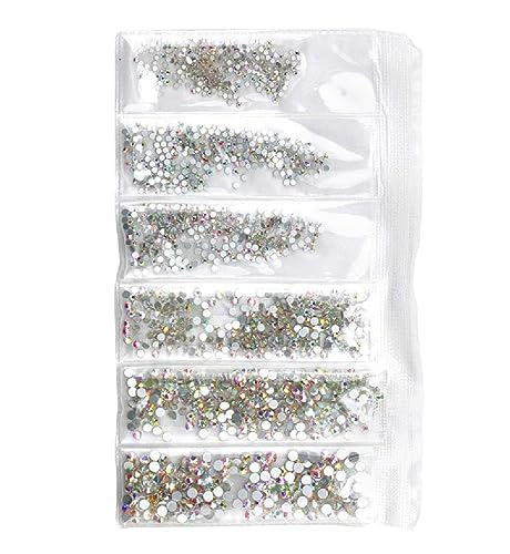 Syorica Round Rhinestones Glass Crystals - Silver Color for Nail Art, DIY Jewelry & Crafting - Perfect for Manicures, Costume Design, and Home Decor
