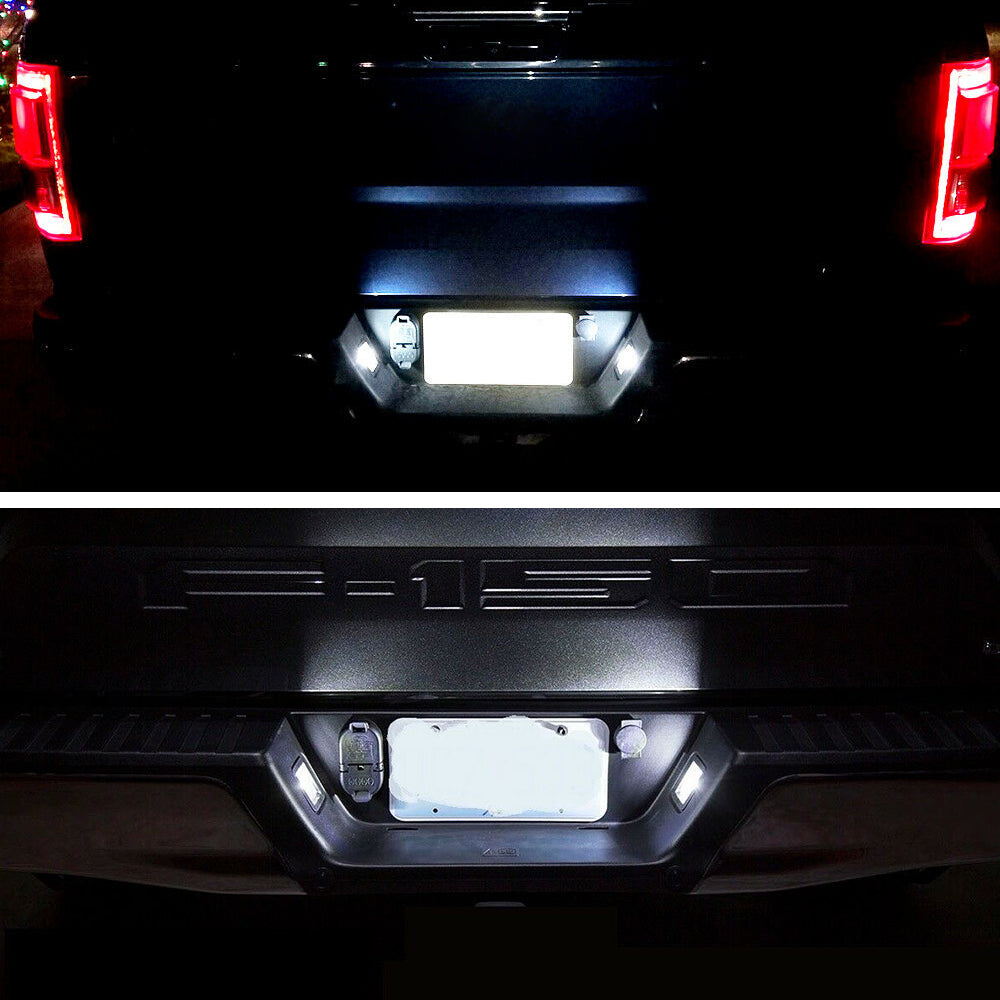 LED License Plate Light Assembly for 2015-2021 Ford F-150 - Smoke Lens Replacement - Waterproof & Durable - Perfect for Night Driving & Off-Road Adventures