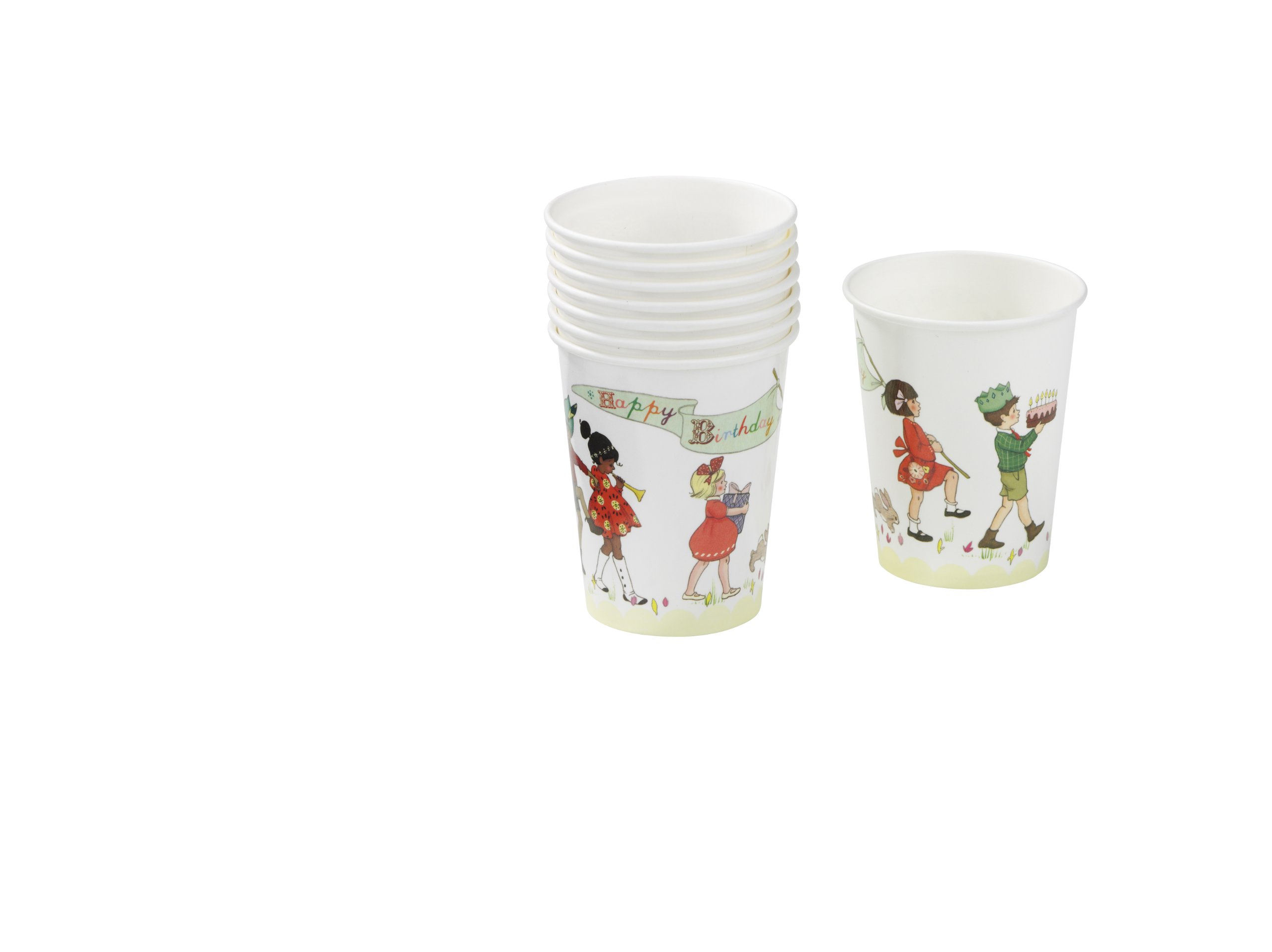 Belle and Boo Themed Ceramic Tea Cups - Set of 4 Colorful Children's Drinking Cups with Saucers | Perfect for Kids Birthday Parties, Tea Time, and Gift Giving