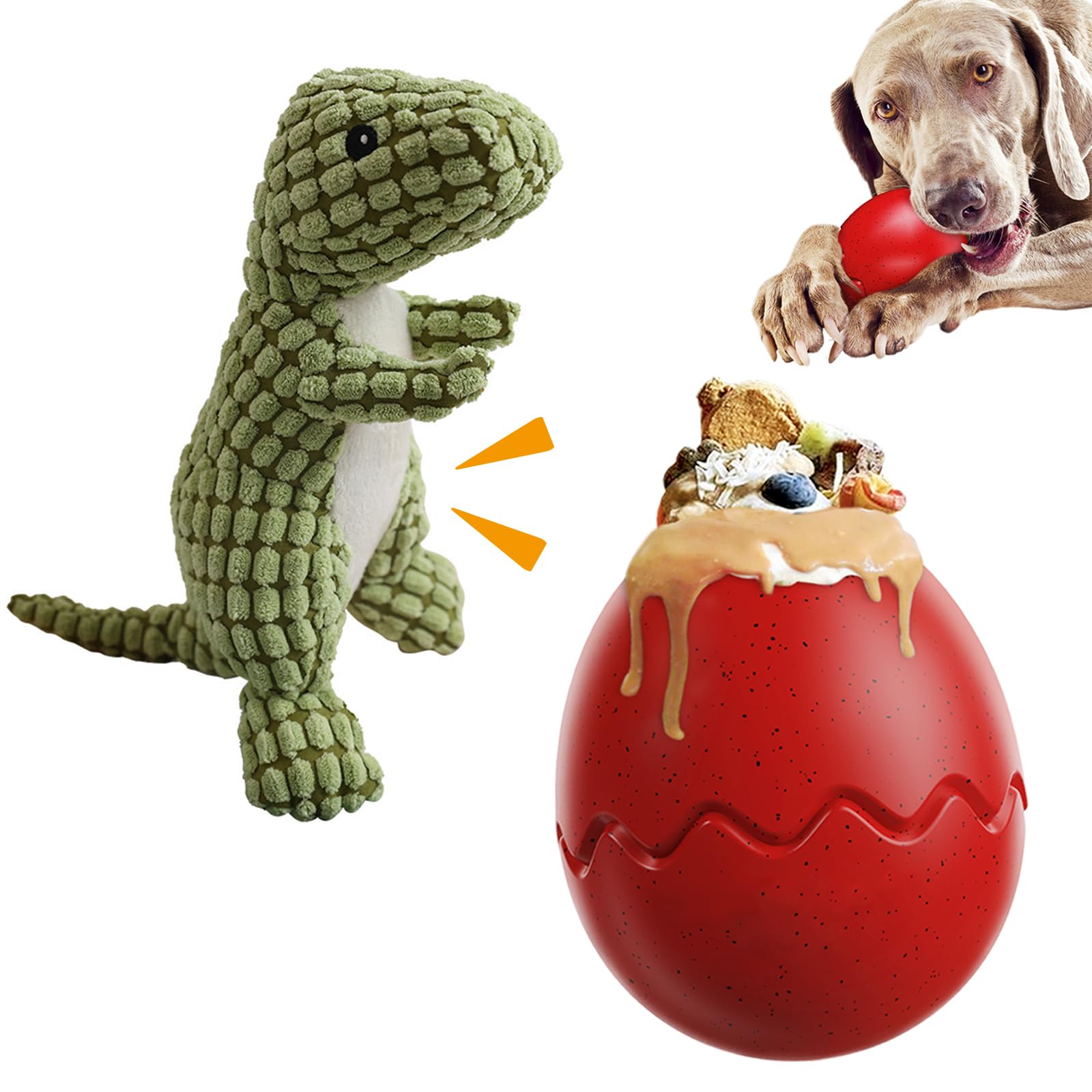 **Durable Natural Rubber Indestructible Dog Chew Toys for Aggressive Chewers - Large Breed Puppy Chew Toys, Treat Dispensing & Stuffable Dog Toy for Mental Stimulation - Perfect for Playtime, Training & Boredom Relief**