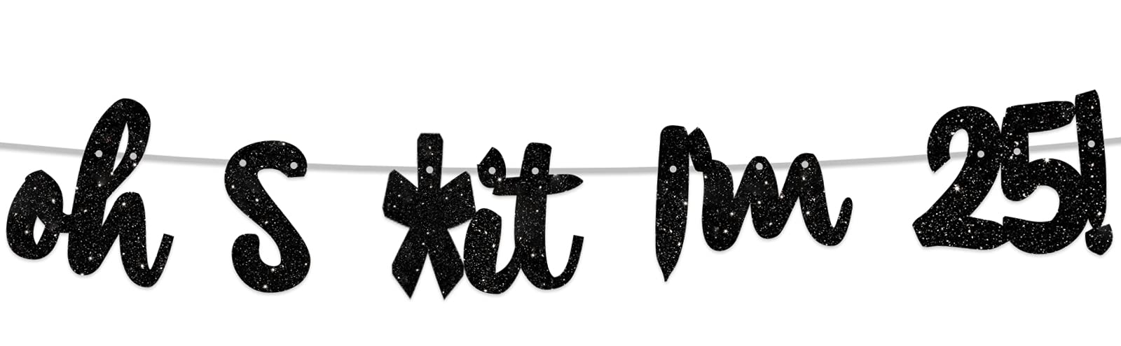 25th Birthday Banner Backdrop - Glitter Black 'Cheers to 25 Years' Party Decor for Men & Women | Happy 25th Birthday Theme Photo Studio Prop, Flag & Party Supplies | Perfect for Birthday Celebrations, Photo Booths & Milestone Decorations