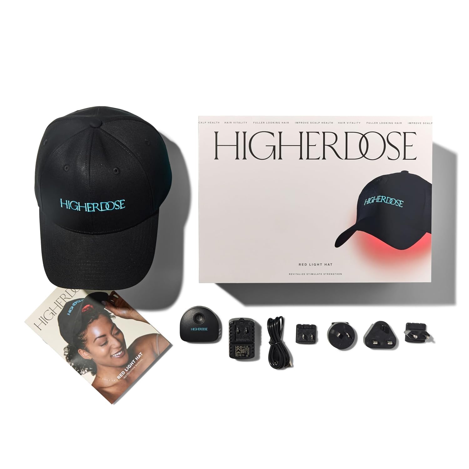 HigherDOSE Red Light Therapy Hat for Hair Growth & Scalp Health - FDA Cleared Infrared Light Therapy Cap to Reduce Hair Loss & Shedding - Stimulates Hair Follicles for Thicker Hair - Perfect for Home Use & Salon Treatments
