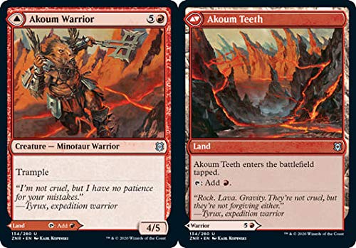 Magic: The Gathering - Akoum Warrior // Akoum Teeth Foil Card - Zendikar Rising MTG Collectible - Perfect for Commander Decks & MTG Tournaments
