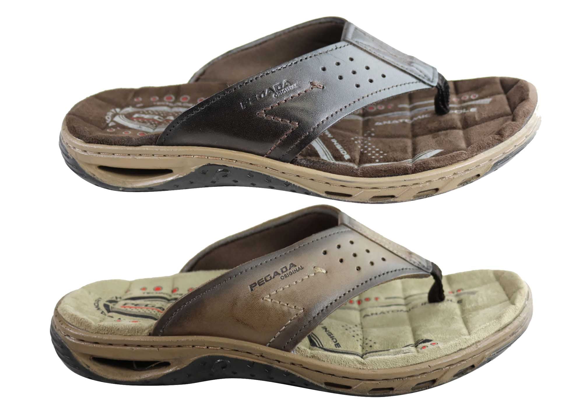 Phillip Men's Leather Cushioned Thong Sandals - Comfortable Flip Flops for Summer - Handmade in Brazil - Perfect for Beach, Pool & Casual Wear