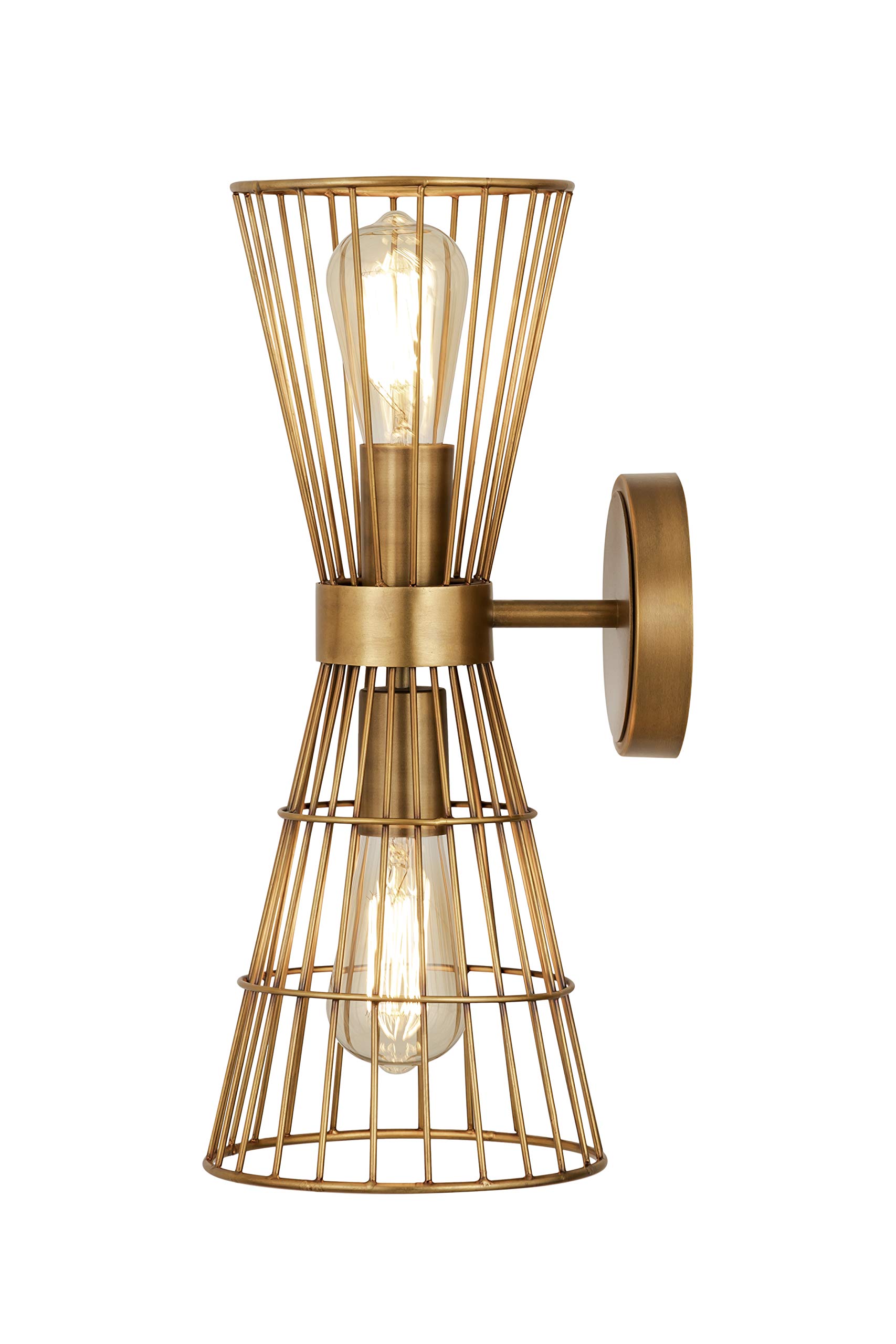 Z-Lite 2 Light Wall Sconce 6015-2S-RB - Modern Rustic Bronze Finish Wall Light Fixture for Bedroom, Living Room & Hallway Lighting