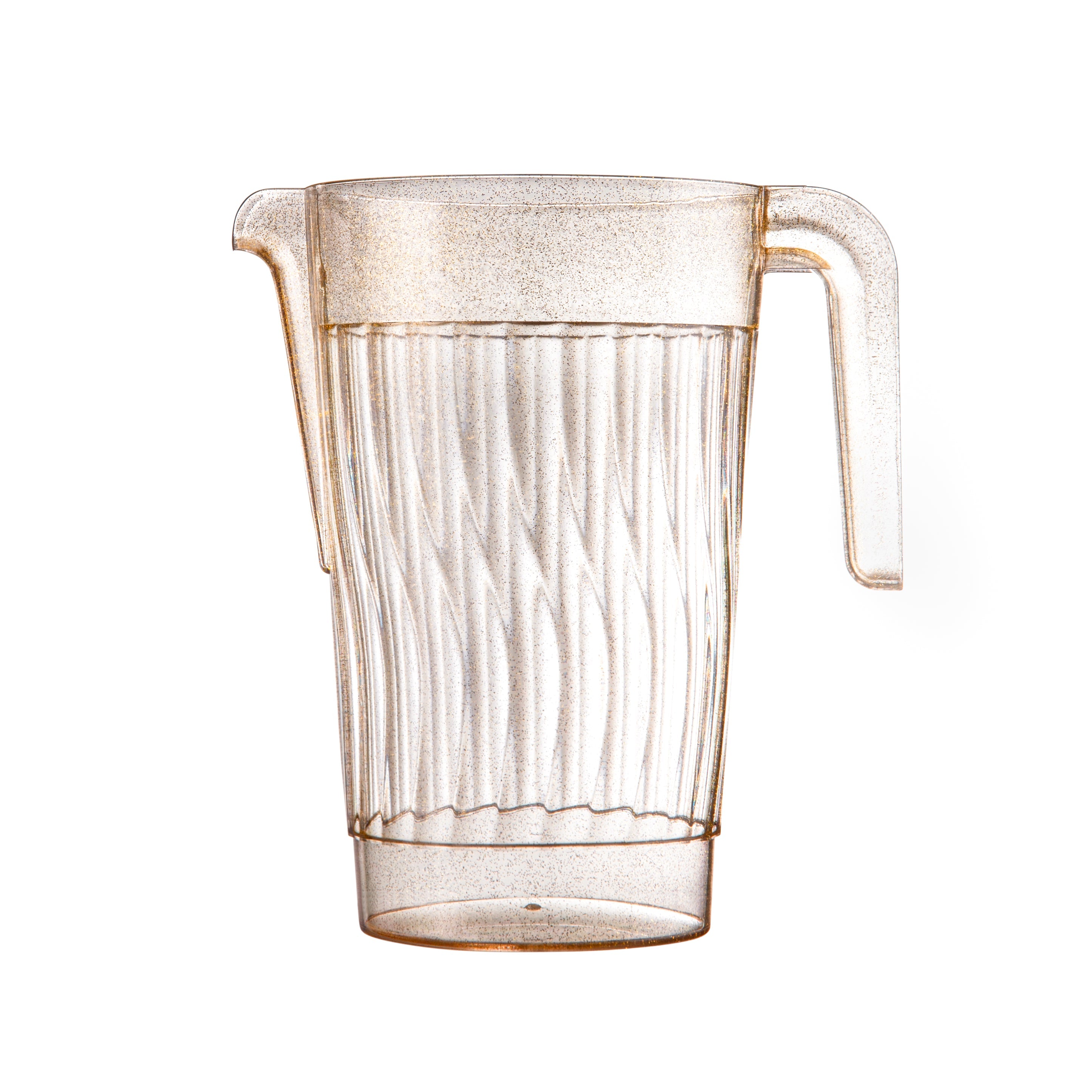 Gold Glitter Plastic Pitcher with Handle 48oz (2 Pack) - Perfect for Parties, Cocktails & Beverage Serving