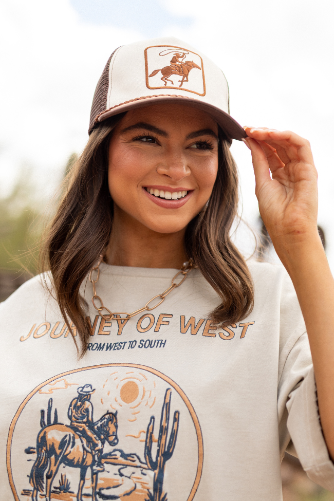 Cowboy Brown Two-Tone Baseball Cap for Men & Women - Stylish Adjustable Hat for Outdoor Activities, Sports, and Casual Wear