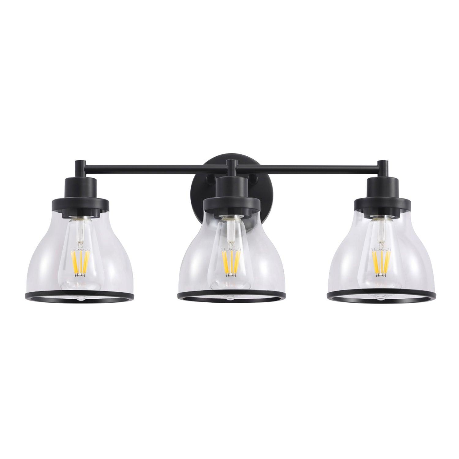 Hermosa Modern 3-Light Bathroom Vanity Light Fixture - Brushed Nickel Finish, Dimmable LED Lighting for Bathroom, Powder Room & Dressing Area