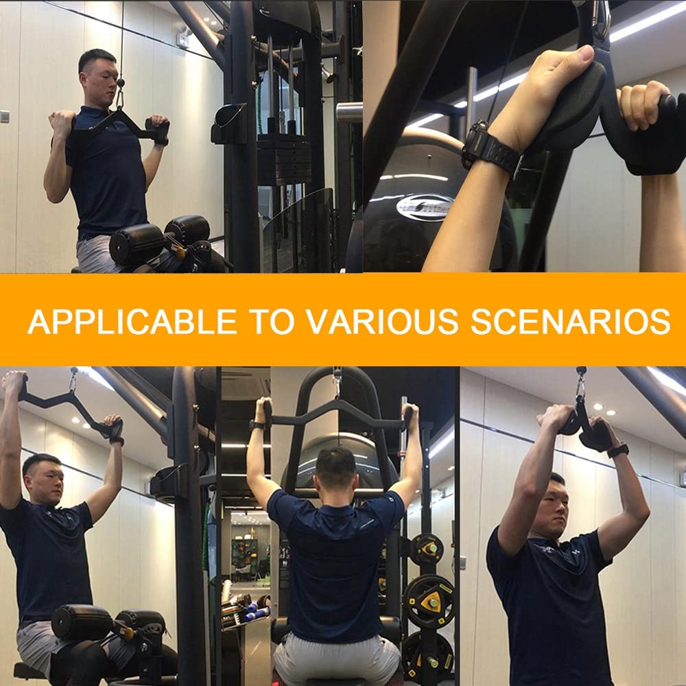 V-Shaped Pull Down Bar for Gym - 51cm Cable Attachment with Handles for LAT Pull Down, Rowing Machine & Triceps Workout - Strength Training Equipment for Home & Commercial Use