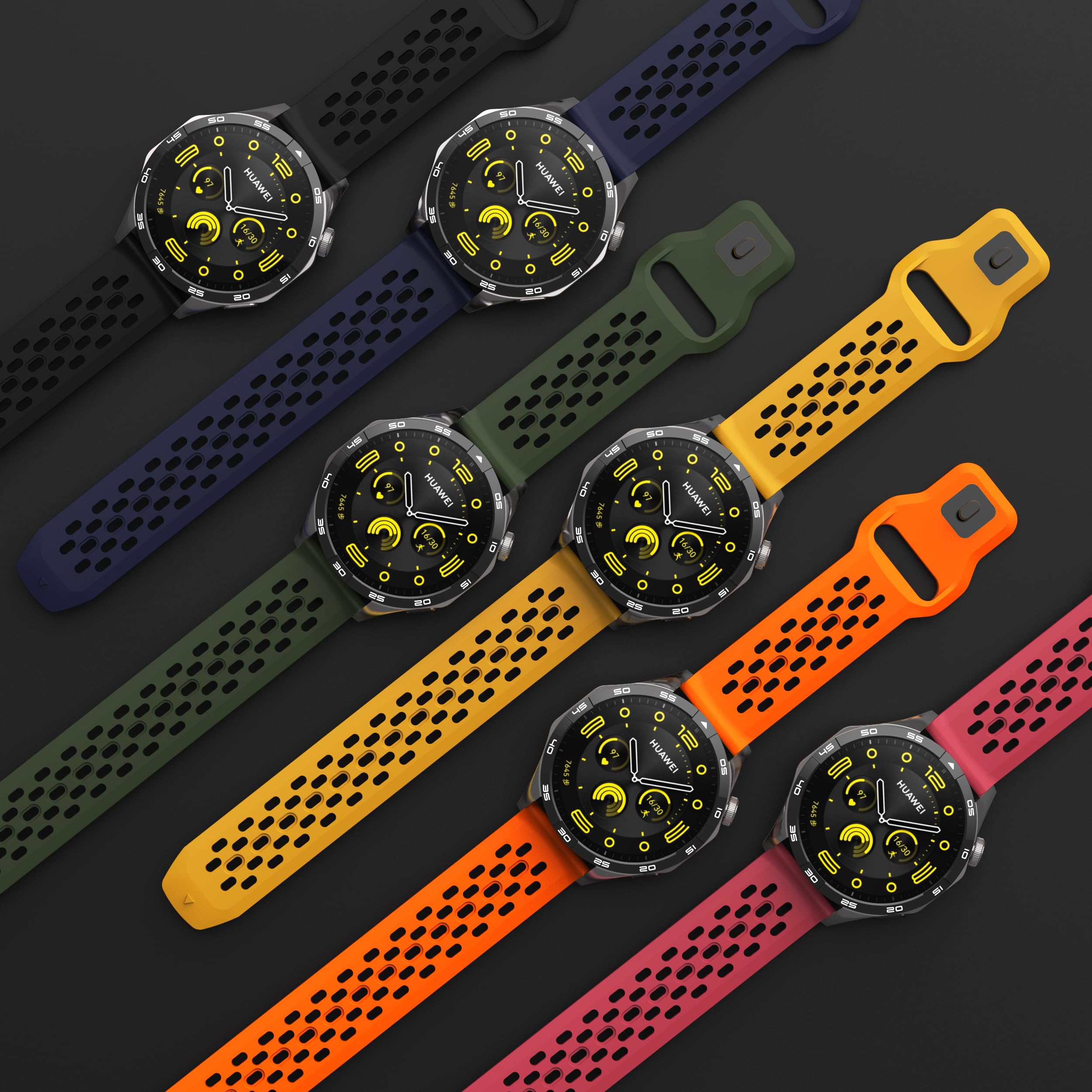 Soft Silicone Watch Bands 22mm 20mm 19mm 18mm - Breathable Sweatproof Sport Watch Straps with Quick Release for Women & Men - Perfect for Running, Gym, Swimming & Outdoor Activities
