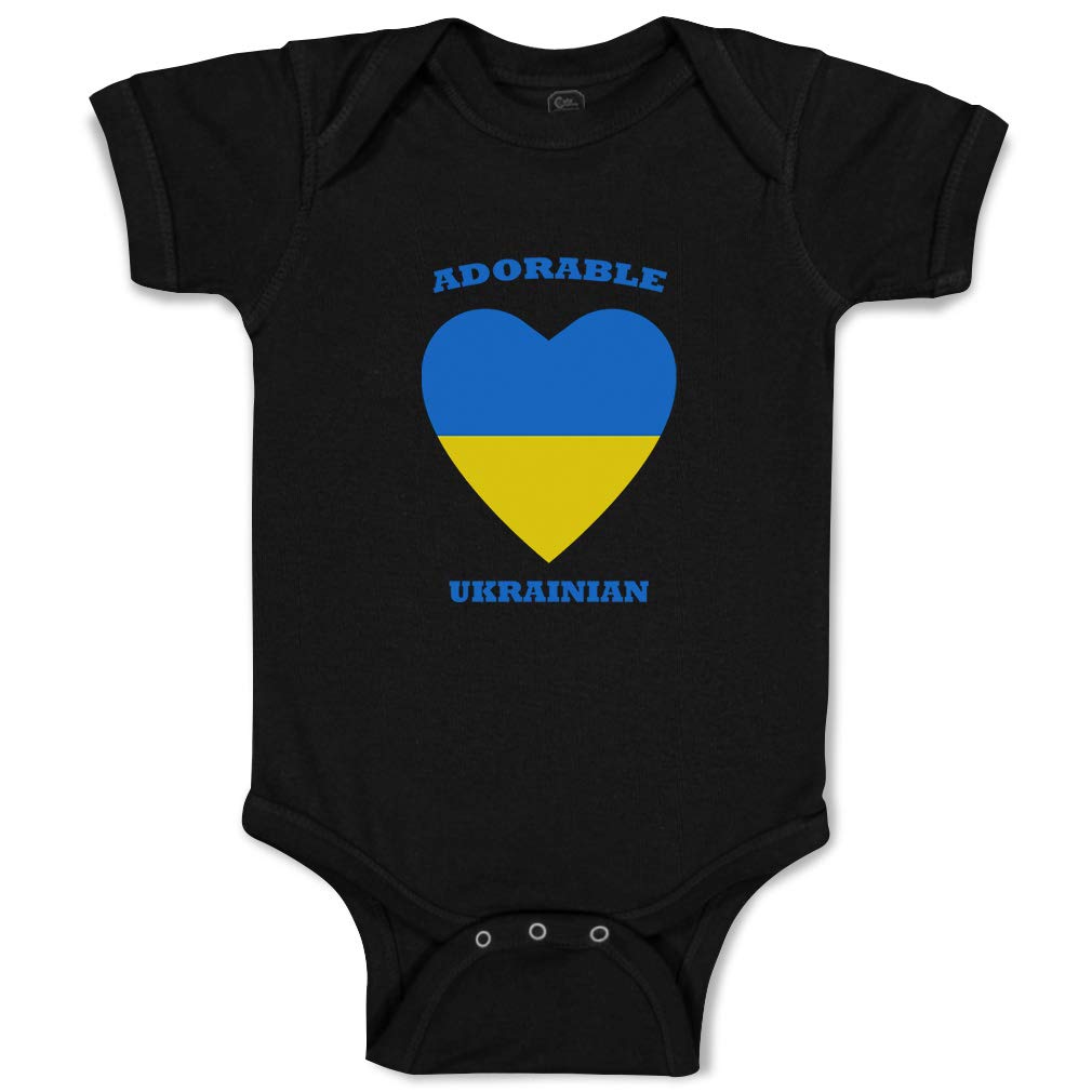 Adorable Ukrainian Heart Print Cotton Baby Bodysuit - Custom Boy & Girl Infant Onesie for Newborns, Photo Shoots & Family Events