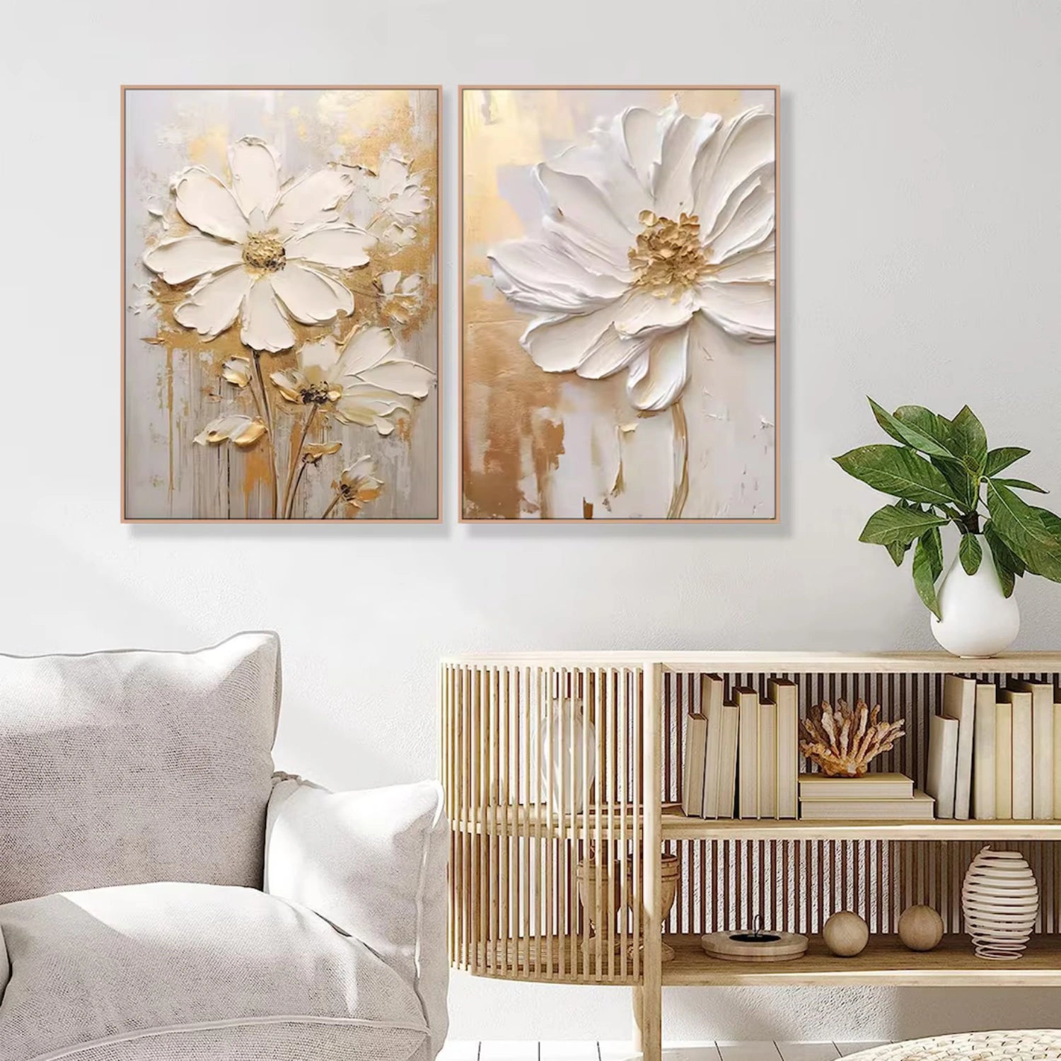 2-Piece Flower and Tree Painting Set #FT169 - Perfect for Home Decor, Wall Art, and Gift Ideas