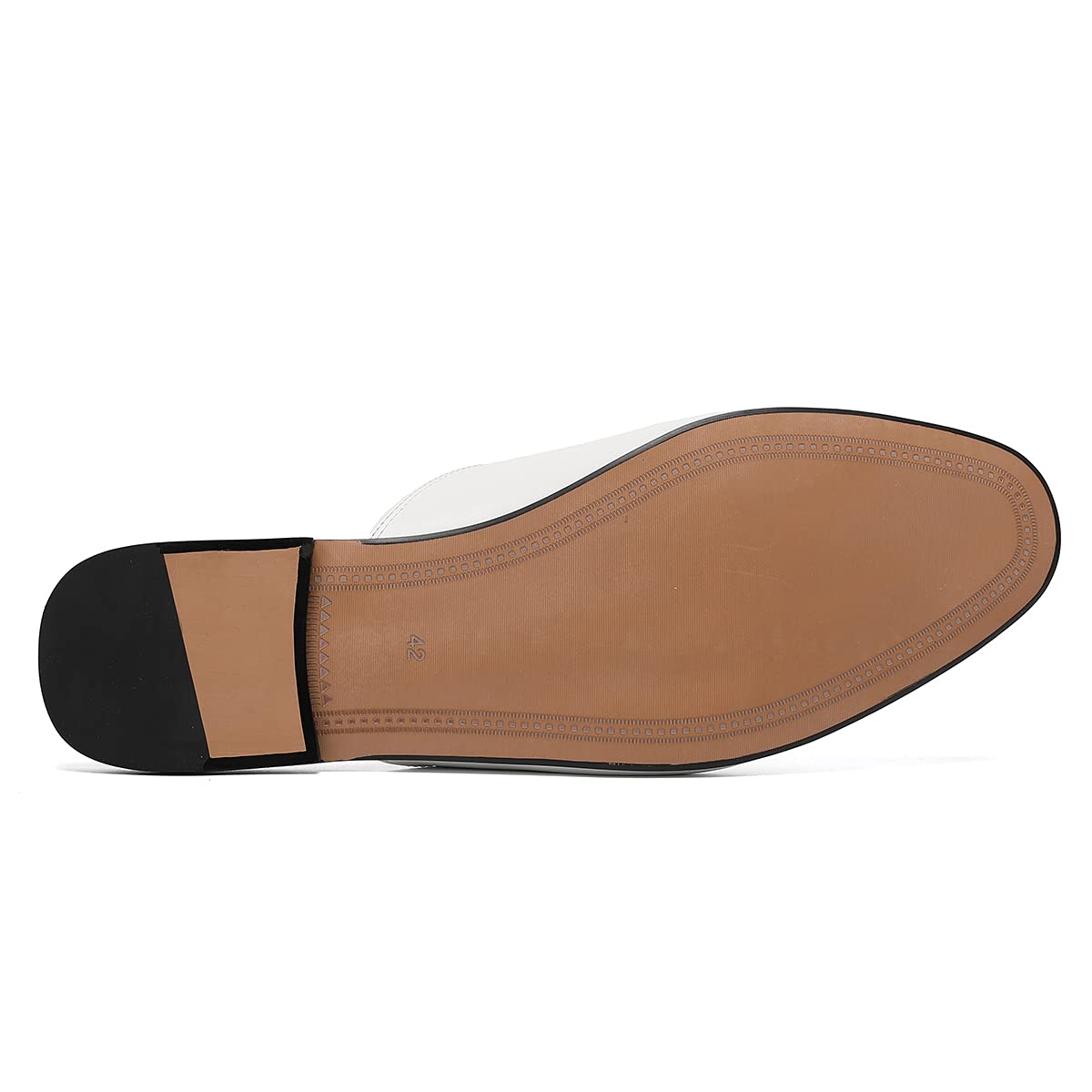 Genuine Leather Men's Mules Clogs - Slip On Backless Loafers & Casual Slippers - Comfortable White Shoes Size 8 for Home, Office & Outdoor Wear